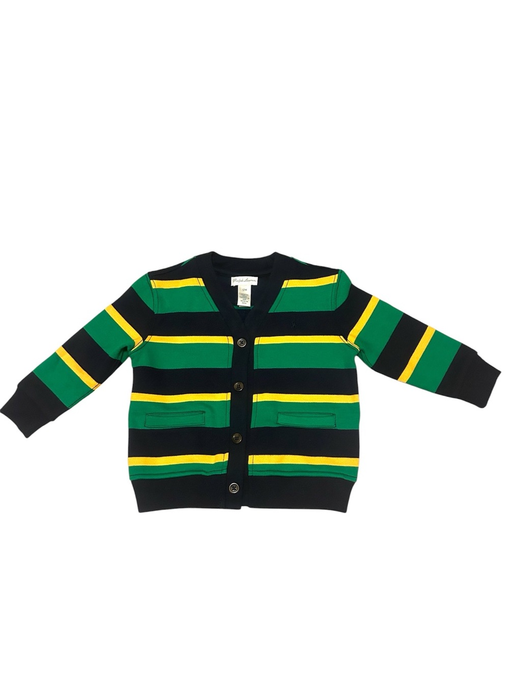 Ralph Lauren Kids Striped Fleece V-Neck Cardigan size 12 months